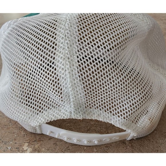 Mesh Adjustable Green and White Hat - Picture 3 of 7